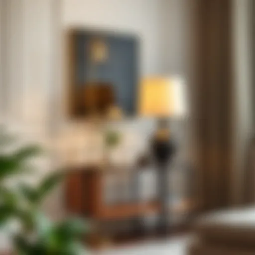 Elegant floor lamp paired with a stylish side table