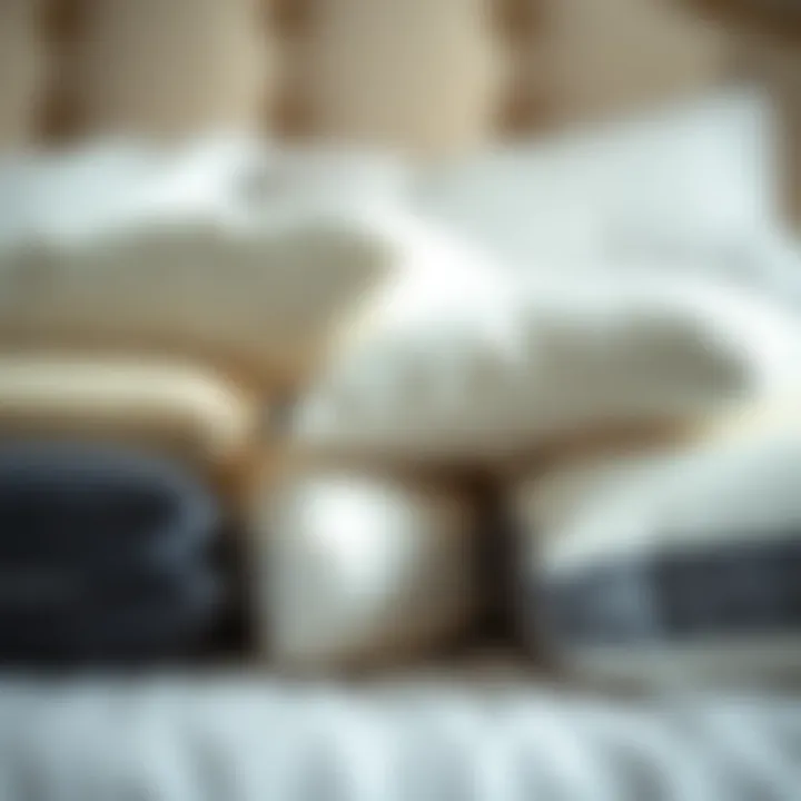 Variety of Pillow Topper Materials An assortment of various pillow topper materials including memory foam, latex, and fiber.