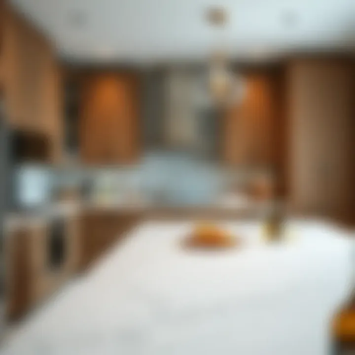 Stylish Kitchen with Composite Countertops A beautifully designed kitchen featuring composite countertops as a focal point