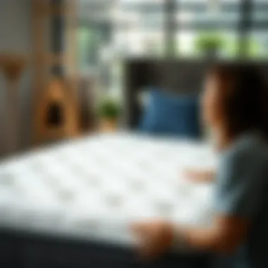 Customer Satisfaction During Mattress Delivery A customer receiving a full mattress delivery with satisfaction