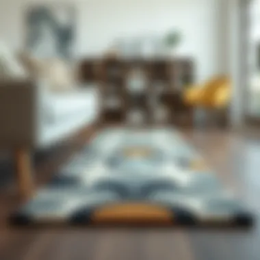 Stylish Abstract Pattern on a Washable Hall Runner Rug Stylish abstract pattern on a washable hall runner rug