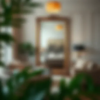 Stylish Full Body Mirror in Living Room Elegant full body mirror in a stylish living room