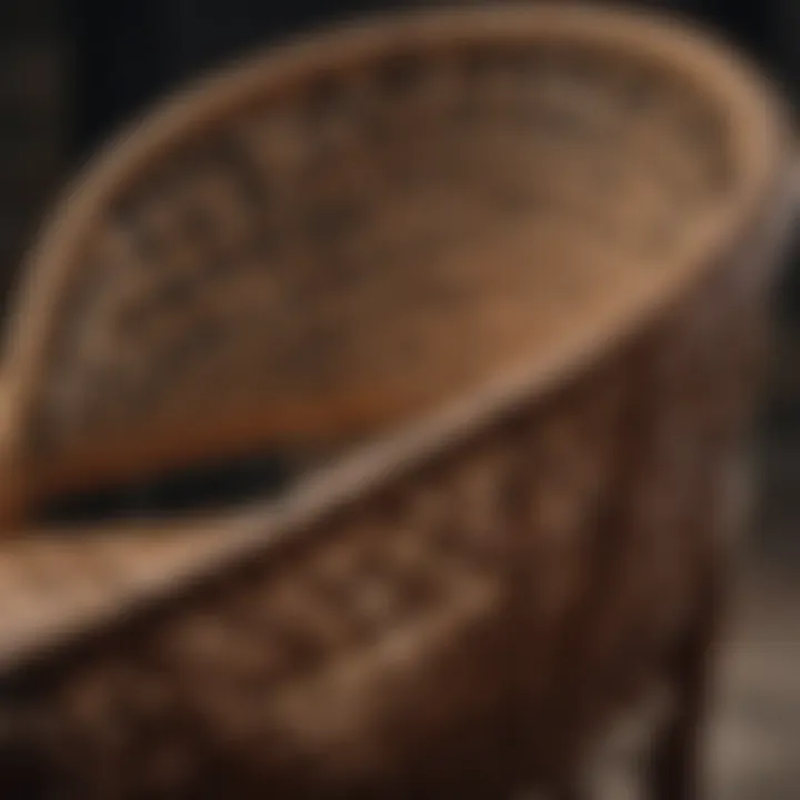 Close-up of intricate wicker weaving techniques